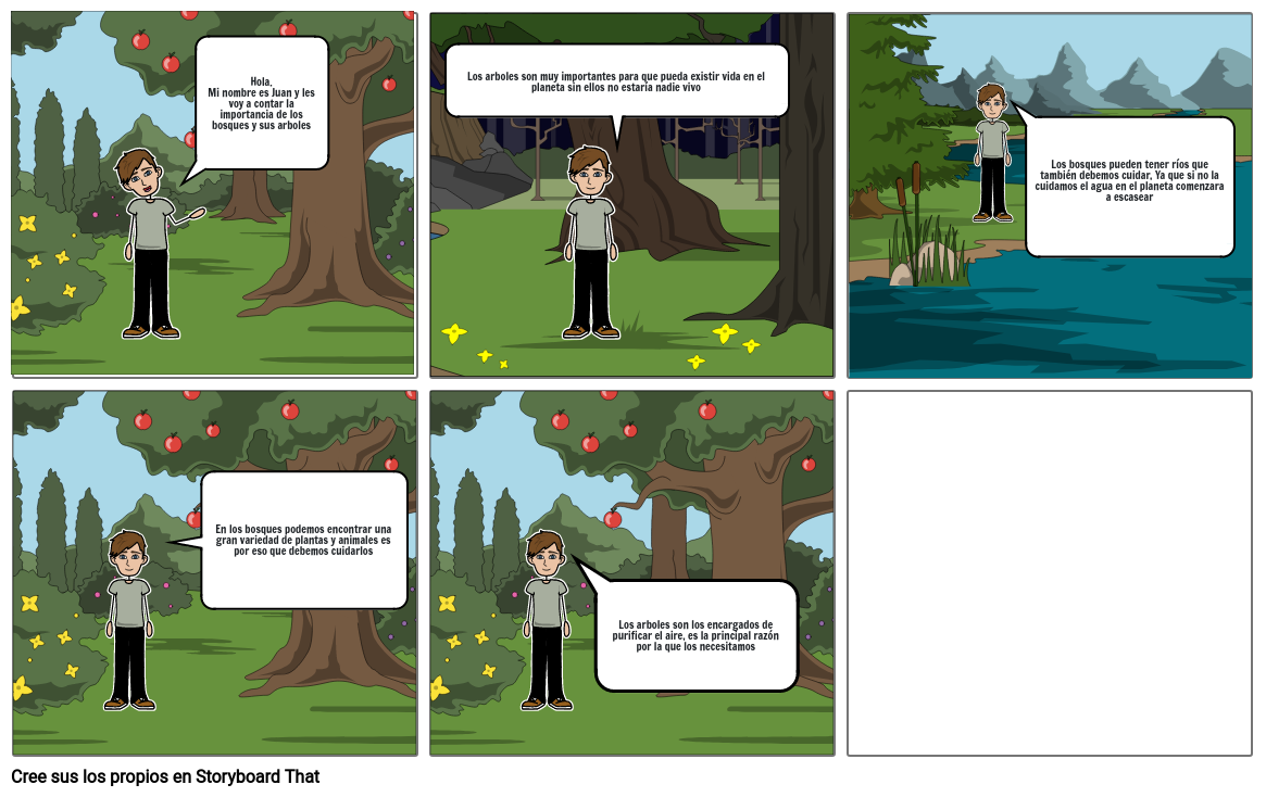 Comic sobre protección de los arboles Storyboard