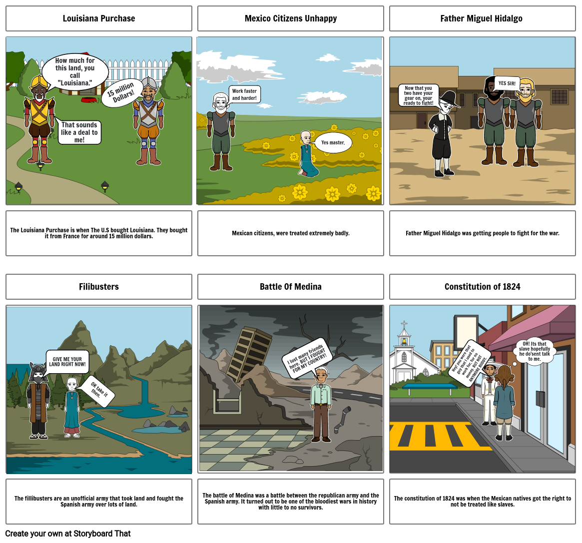 Mexico Gains Independence Storyboard por eac58b9f