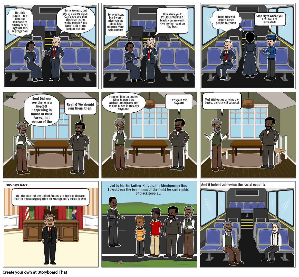 Montgomery Bus Boycott Storyboard By Eaecad27