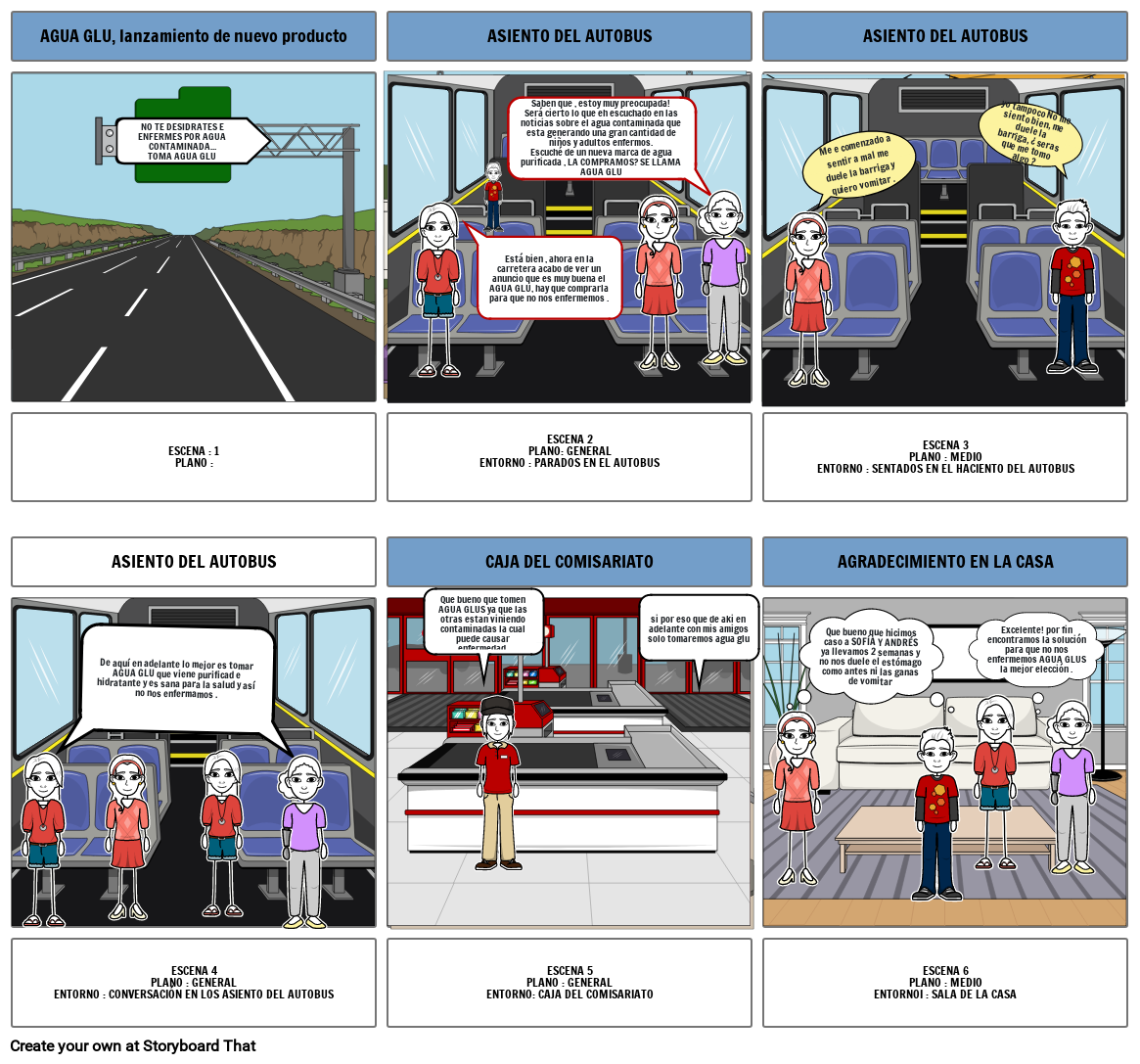 storyboardthat de agua glus