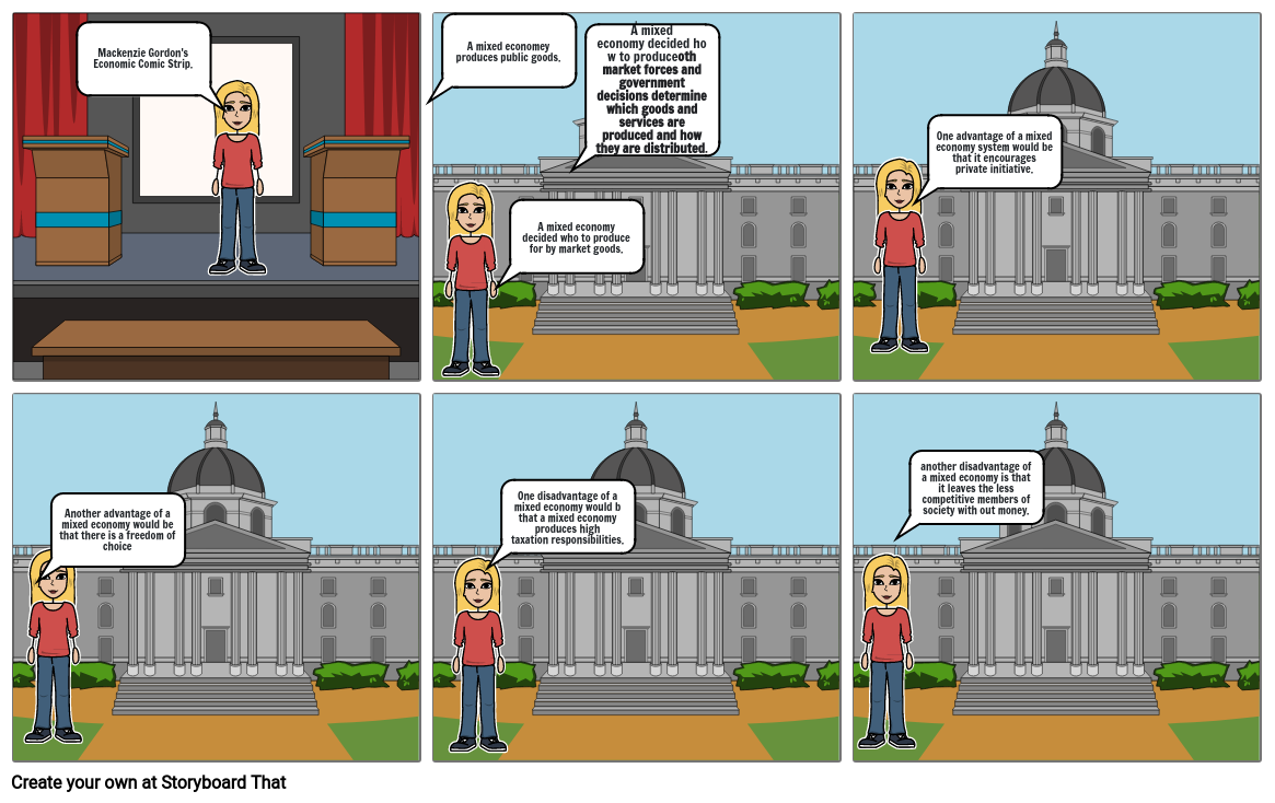 Economic Systems Comic Strip Storyboard by eb229860