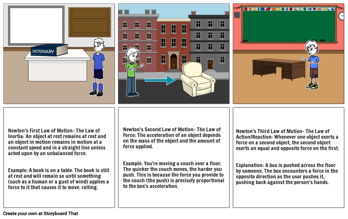 Newton's Law Of Motion Storyboard Por Ebcb4343