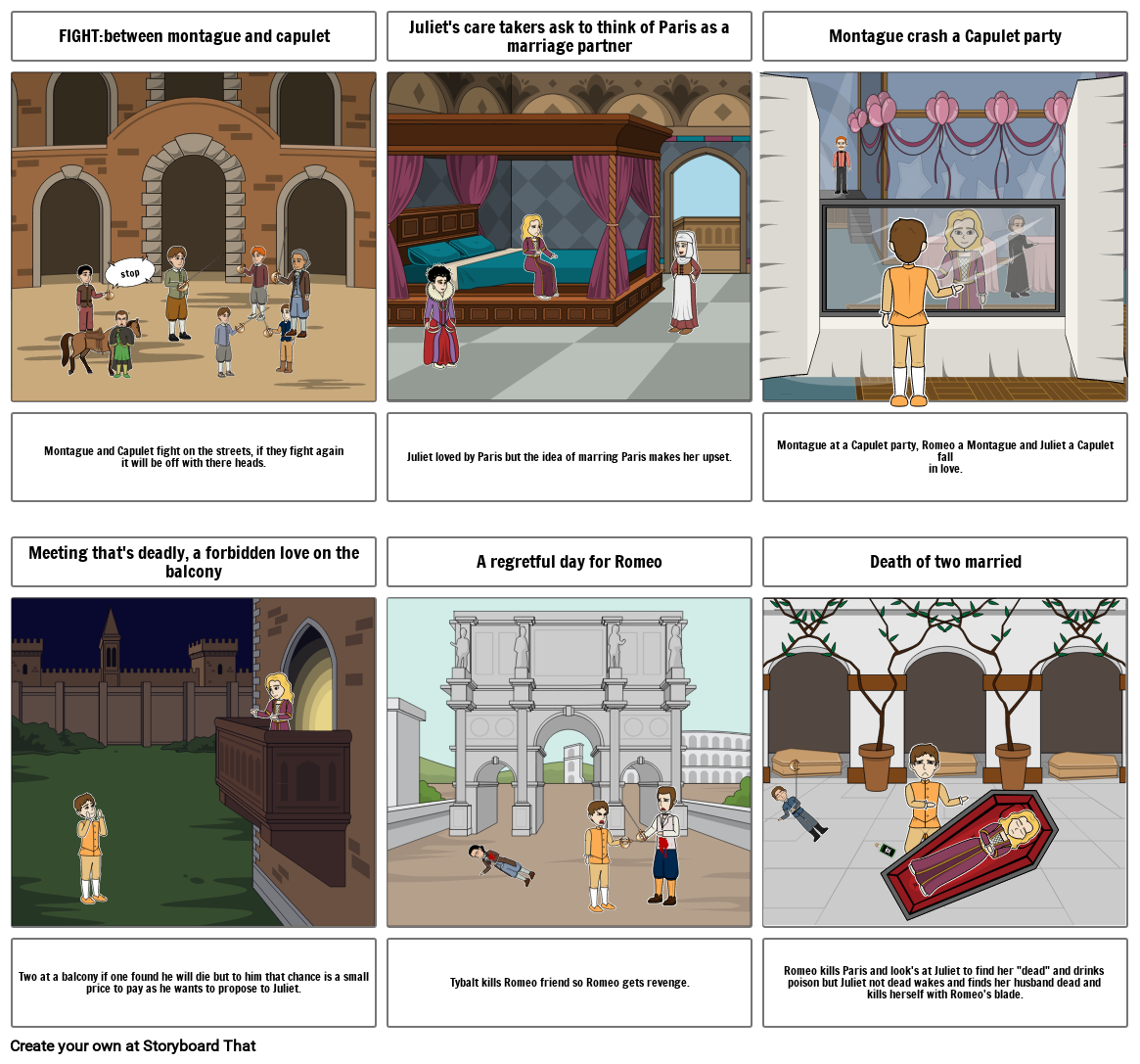 romeo and juliet Storyboard by ebd01edf