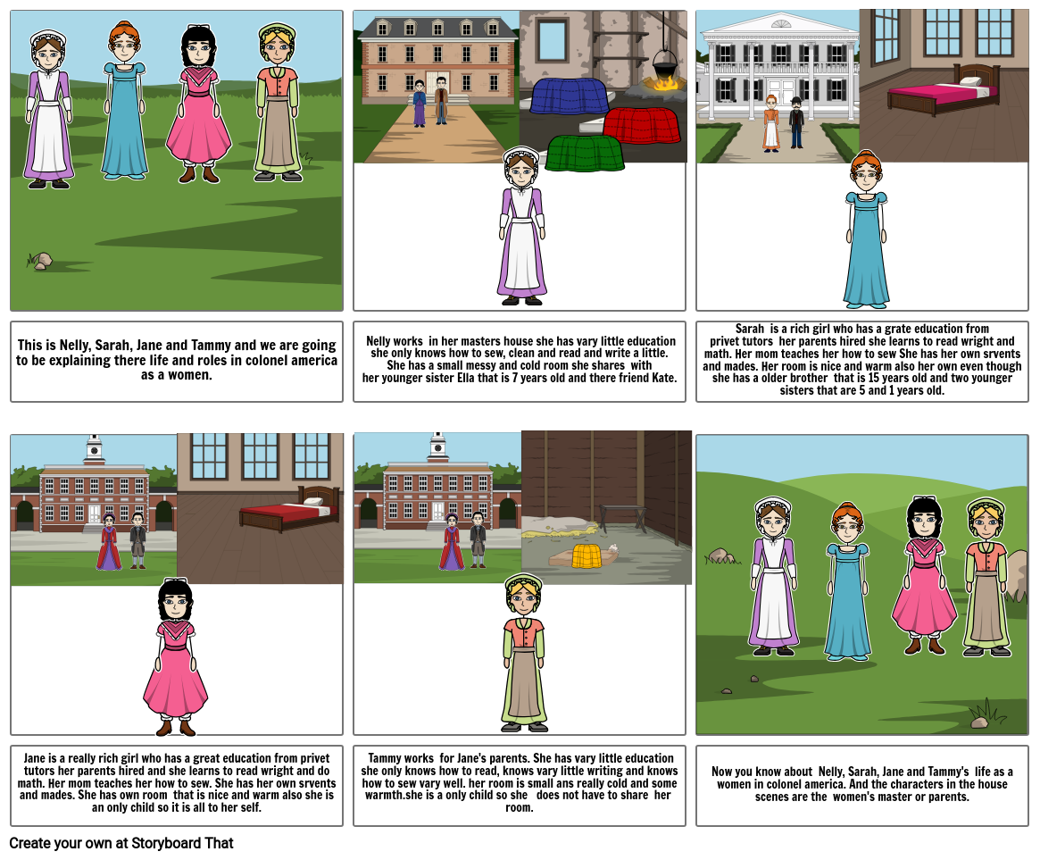 Roles of woman in clonel Amarica Storyboard by ec0c6cb9