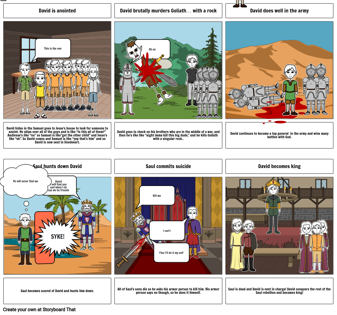 Bible event storyboard