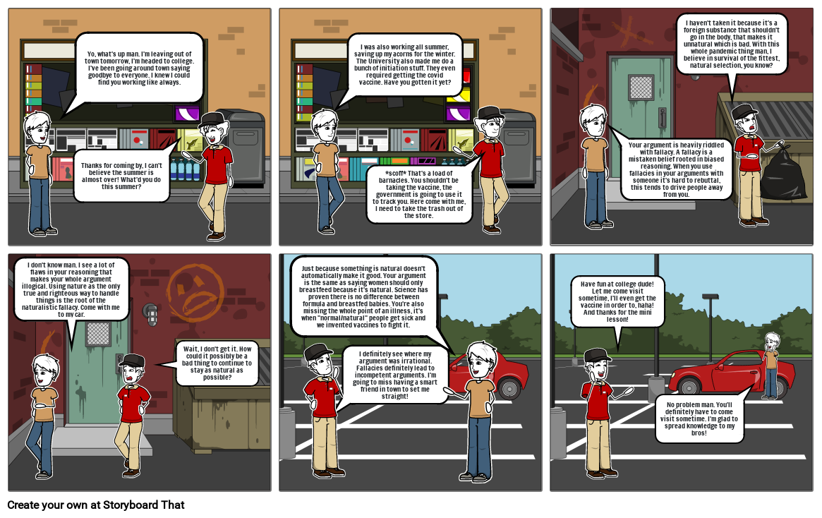 Covid Vaccine- Naturalistic Fallacy Storyboard