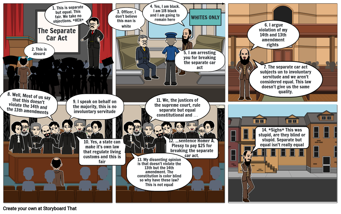 Part 2: Plessy V Ferguson Storyboard by ec37a33f