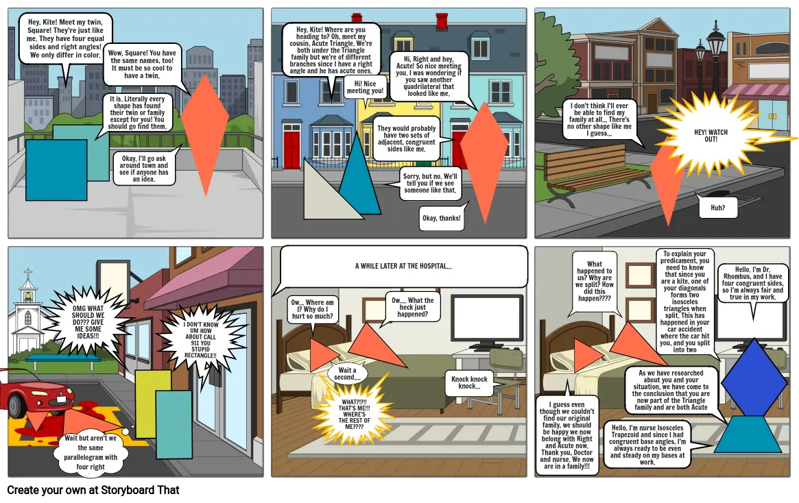 Quadrilaterals Cartoon Strip Project