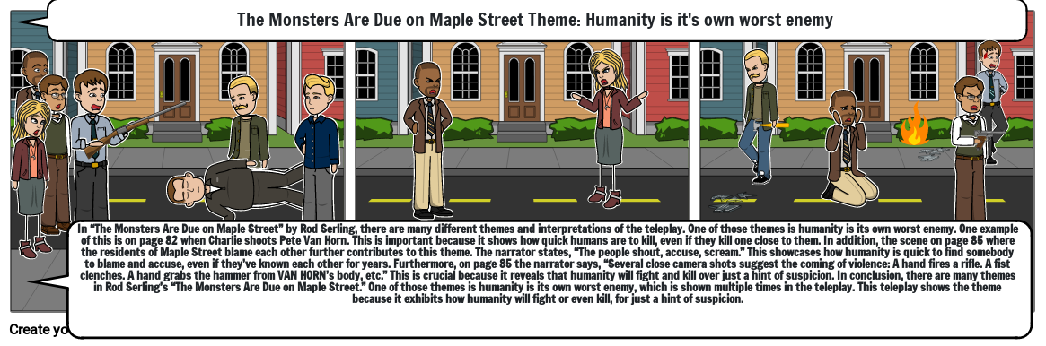 The Monsters Are Due on Maple Street; Theme Storyboard