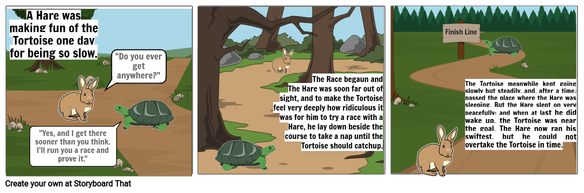 the hare and the tortoise Storyboard by ec948c08