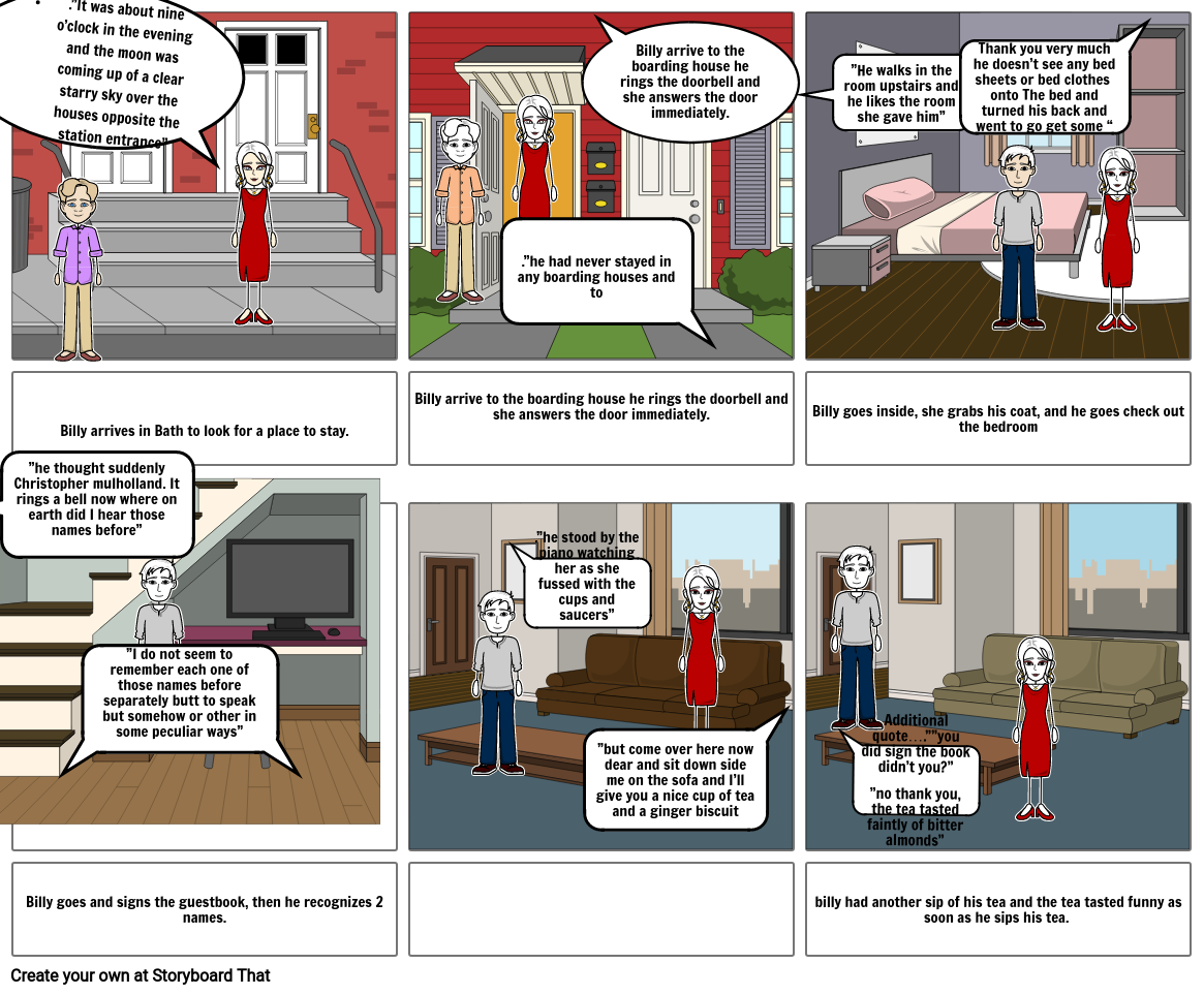 The Landlady Story Storyboard by ecdb0da9