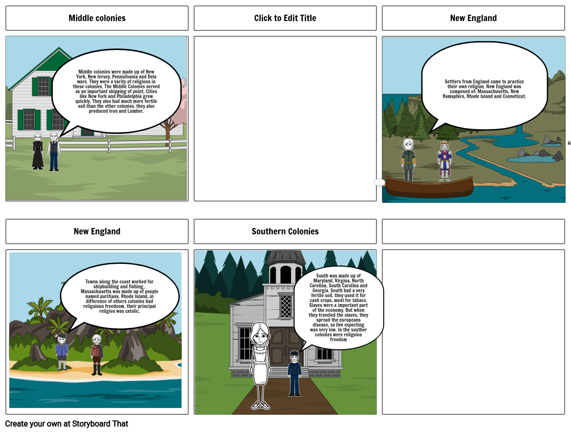 The 13 Colonies Storyboard by ecfdc1b4