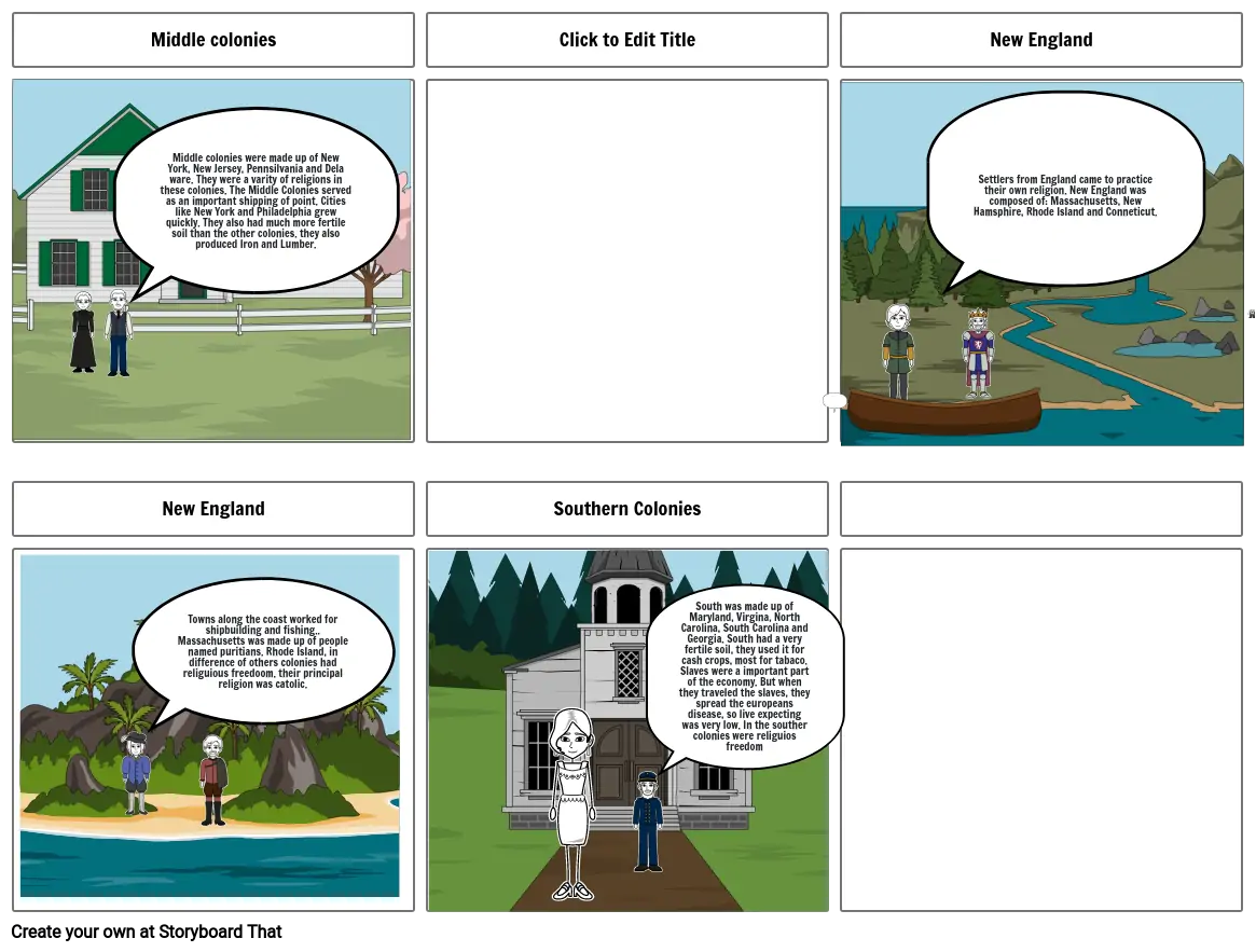 The 13 Colonies Storyboard By Ecfdc1b4