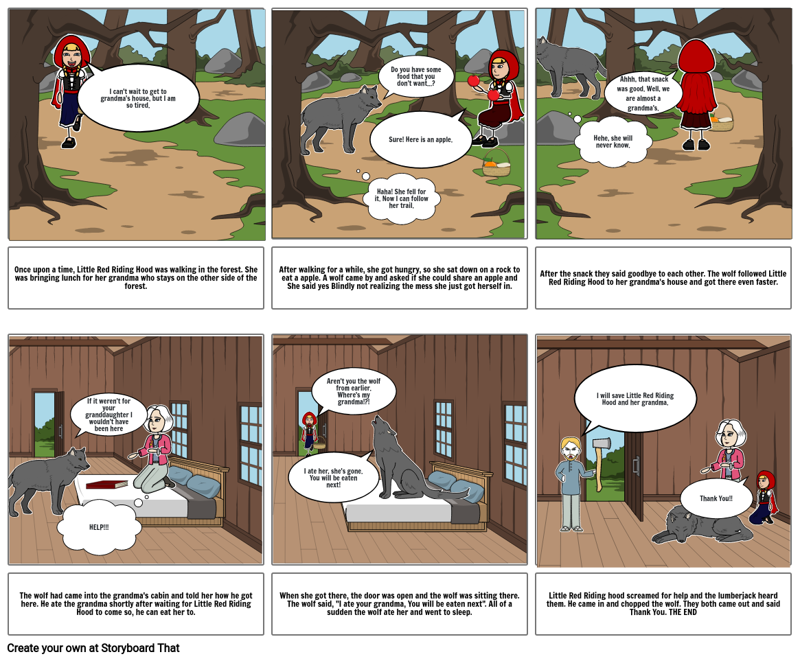 Technology Storyboard about Red Riding Hood