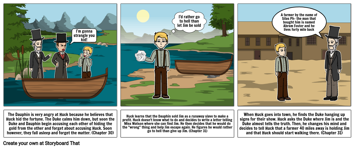 Huck Finn Storyboard Storyboard by ee7b6292