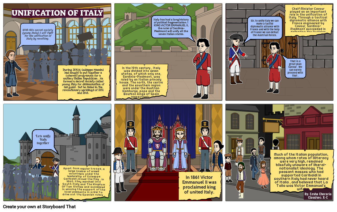 Unification Of Italy by Eesha Choraria Storyboard