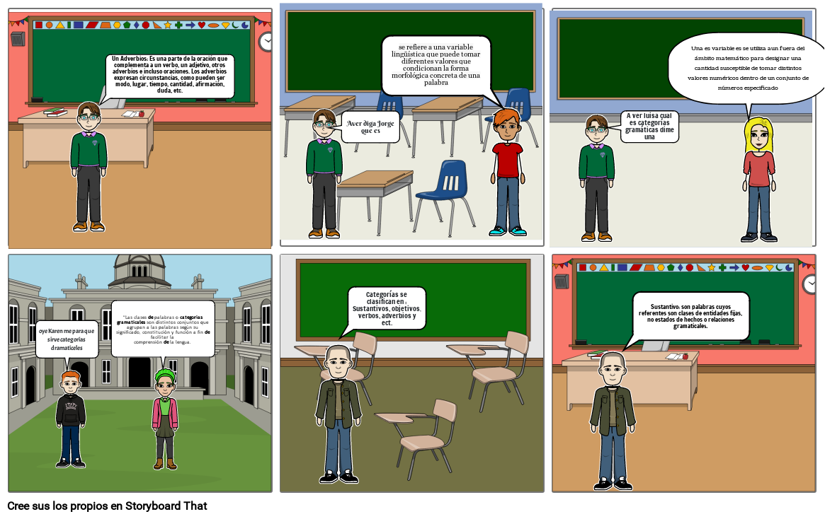 Categorias Gramaticales Storyboard by ef196dcb