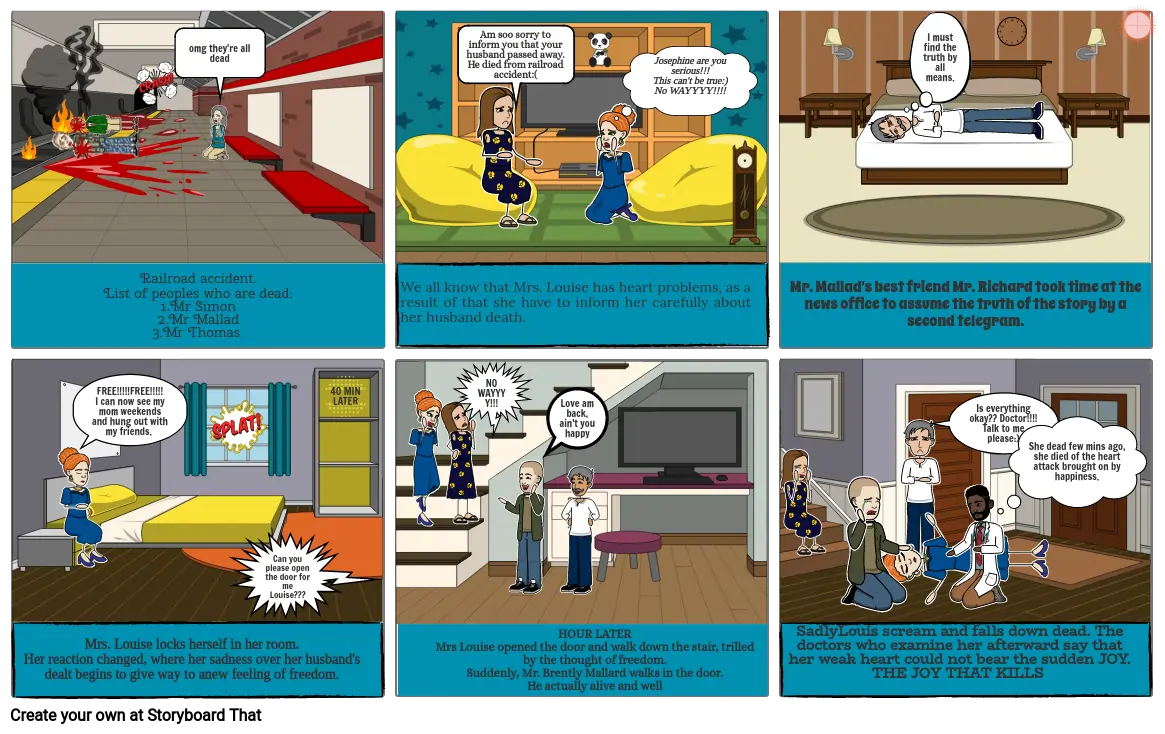 Story of an hour comic strip Storyboard by ef645391