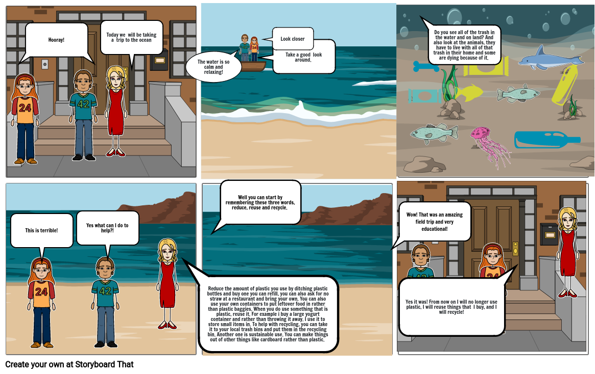 REDUCE WASTE IN THE OCEAN Storyboard por ef671549