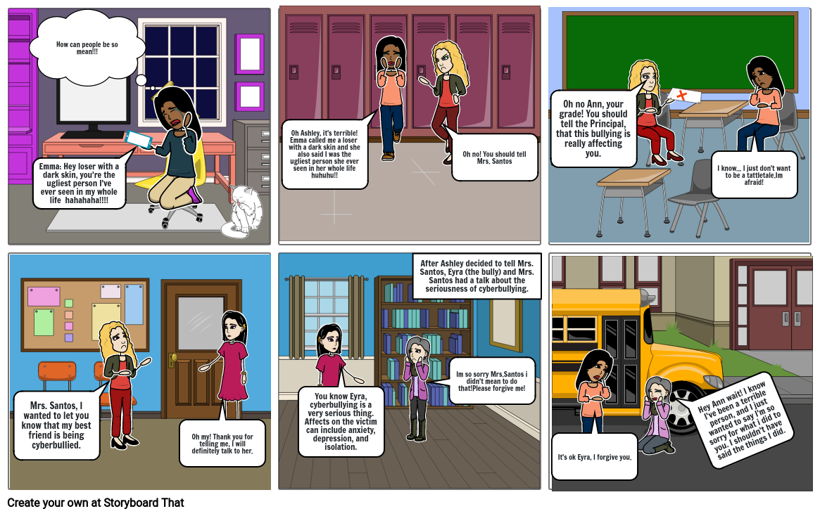 Comic strip about bullying (Cotanda,Lovely Storyboard