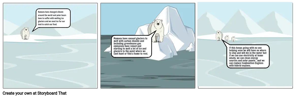 Polar Bears affected by climate change.