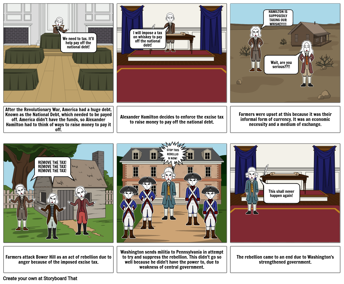 whiskey rebellion cartoon Storyboard by efe5bf34