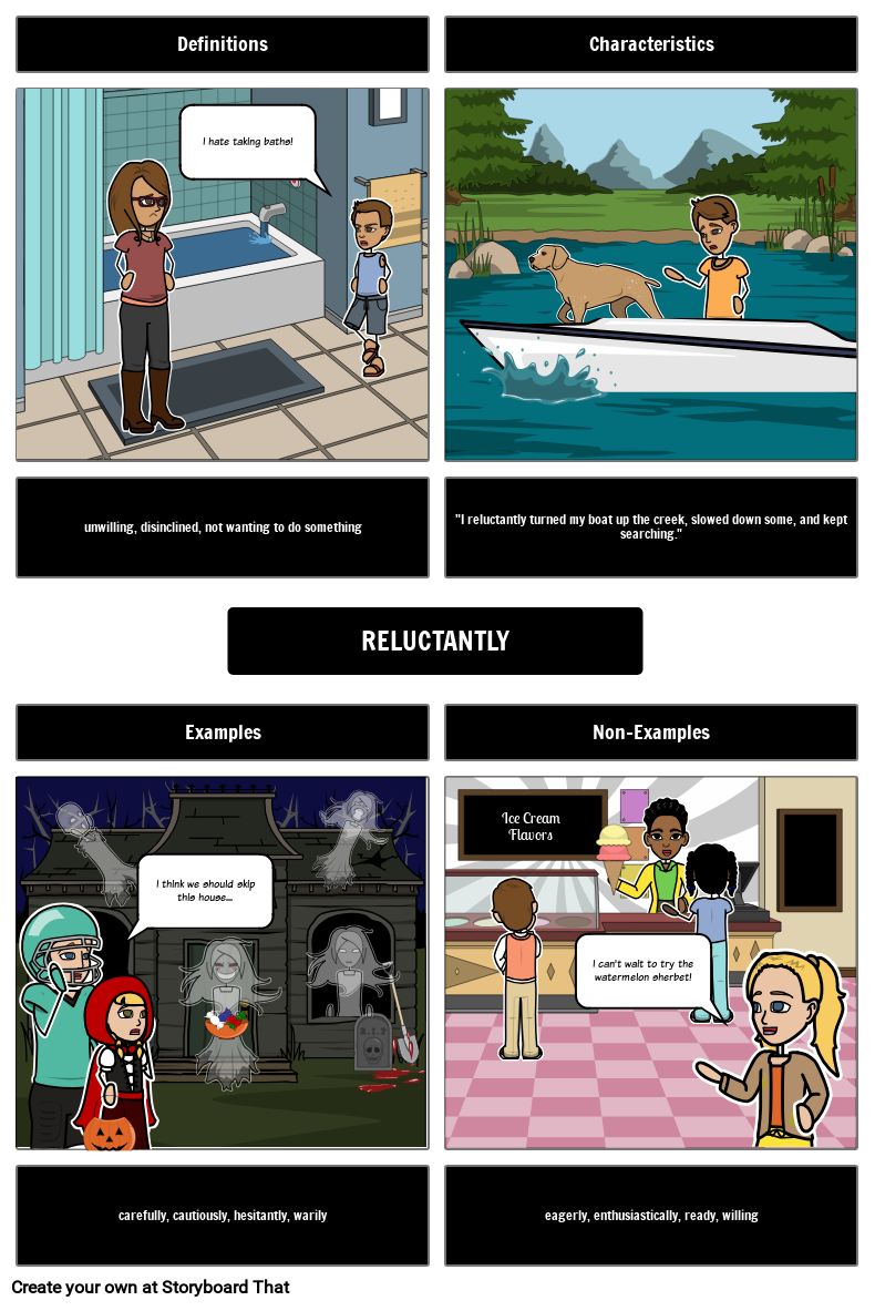 Red Kayak Vocabulary Storyboard by elizabethpedro