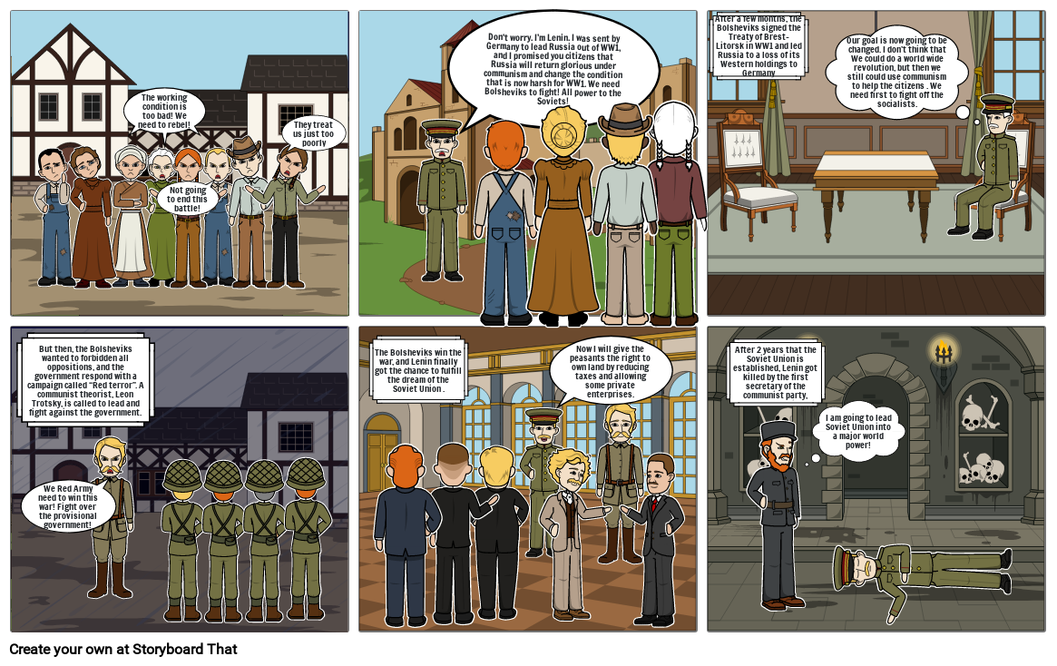 Russian revolution timeline Storyboard by elsa-8