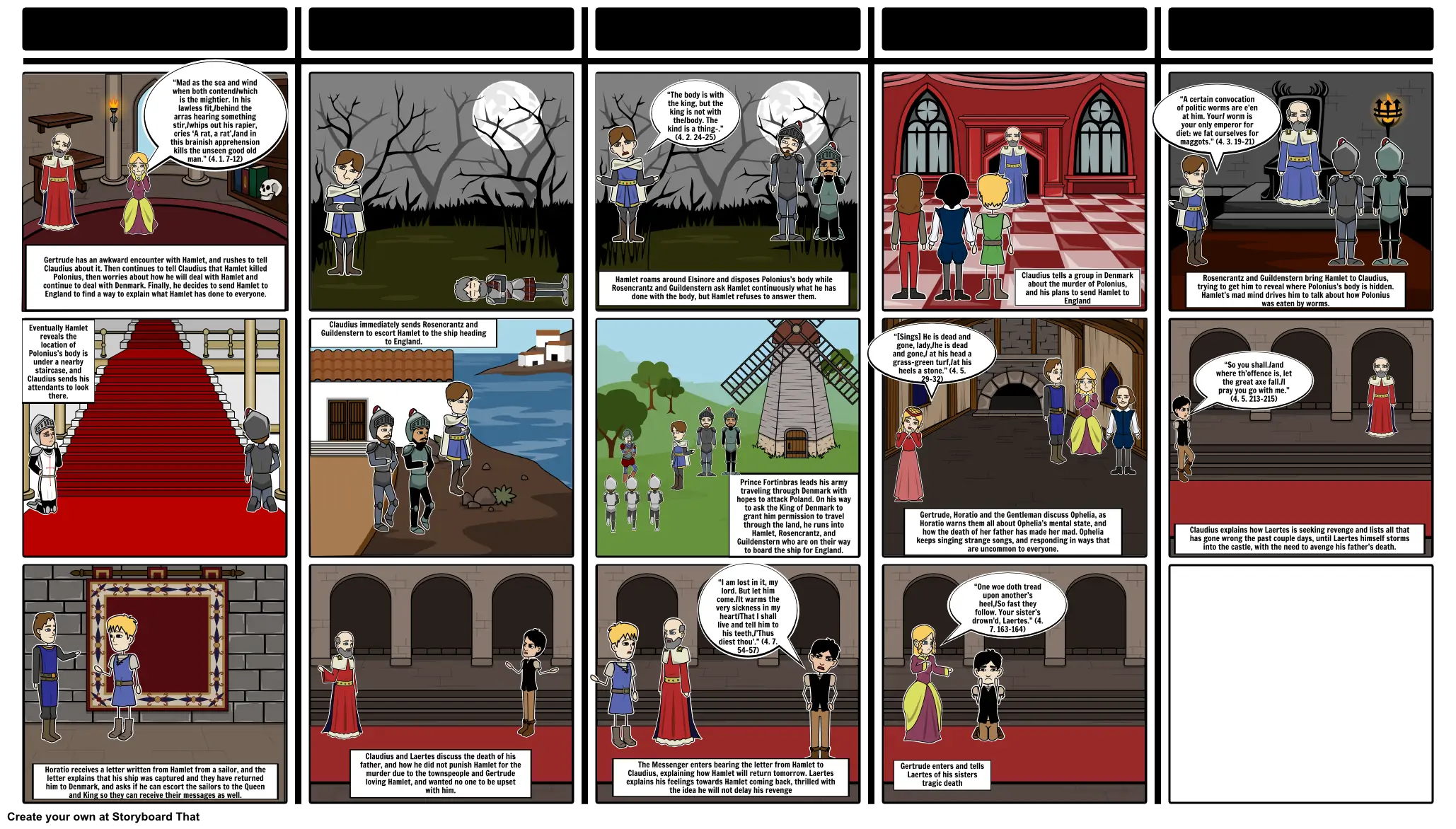hamlet graphic novel Storyboard por elsmith123