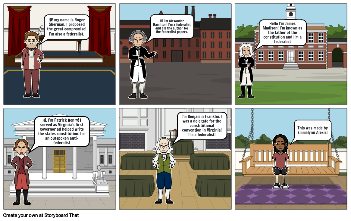 Key Leaders of the Constitution Storyboard by emmaalexis
