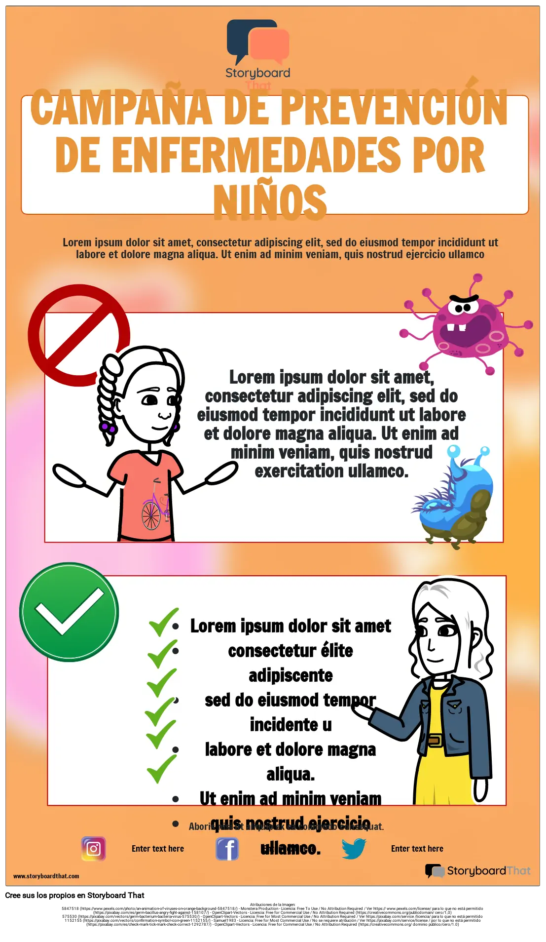 Afiche de PSA editable para niños