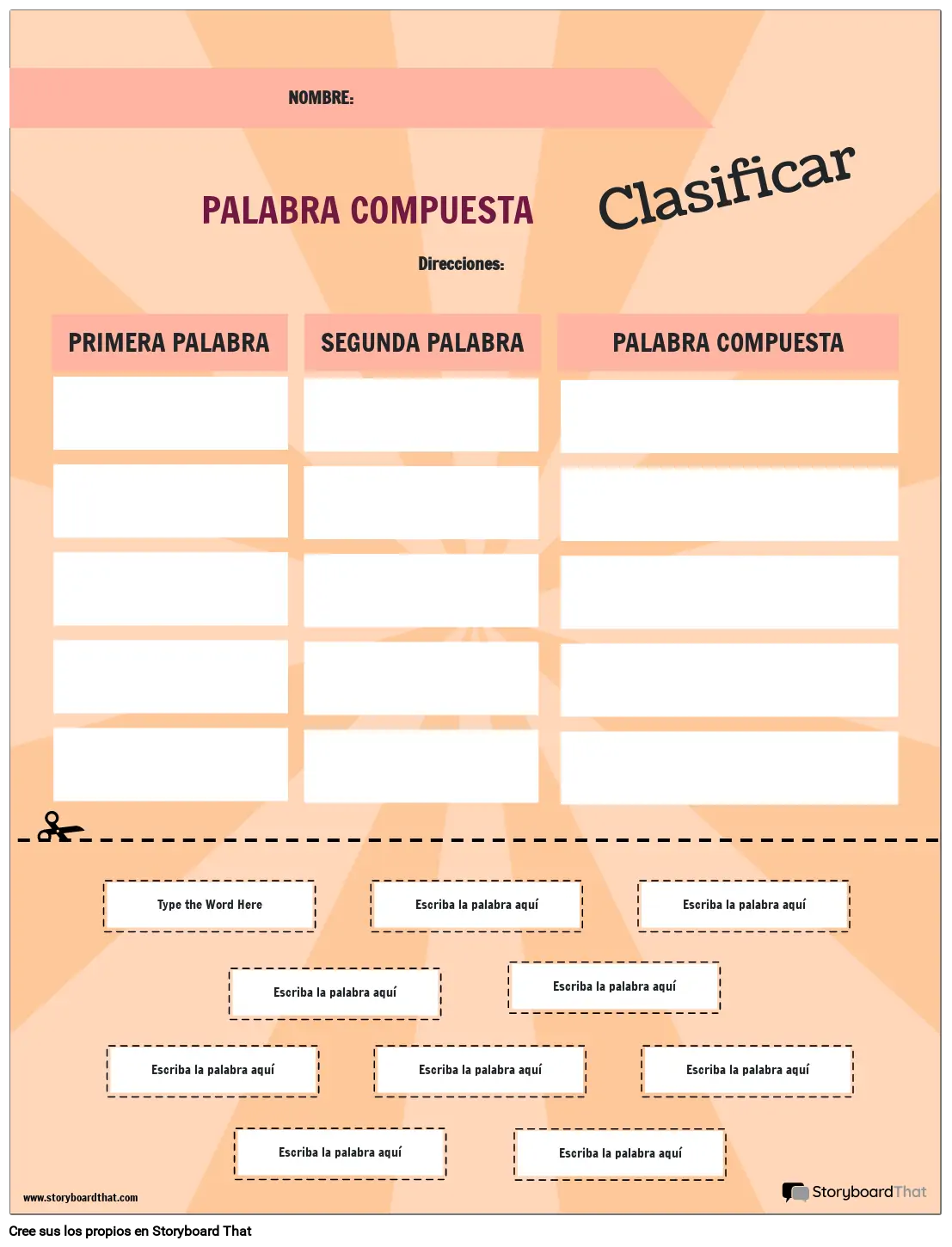 Clasificación de Palabras Compuestas Storyboard