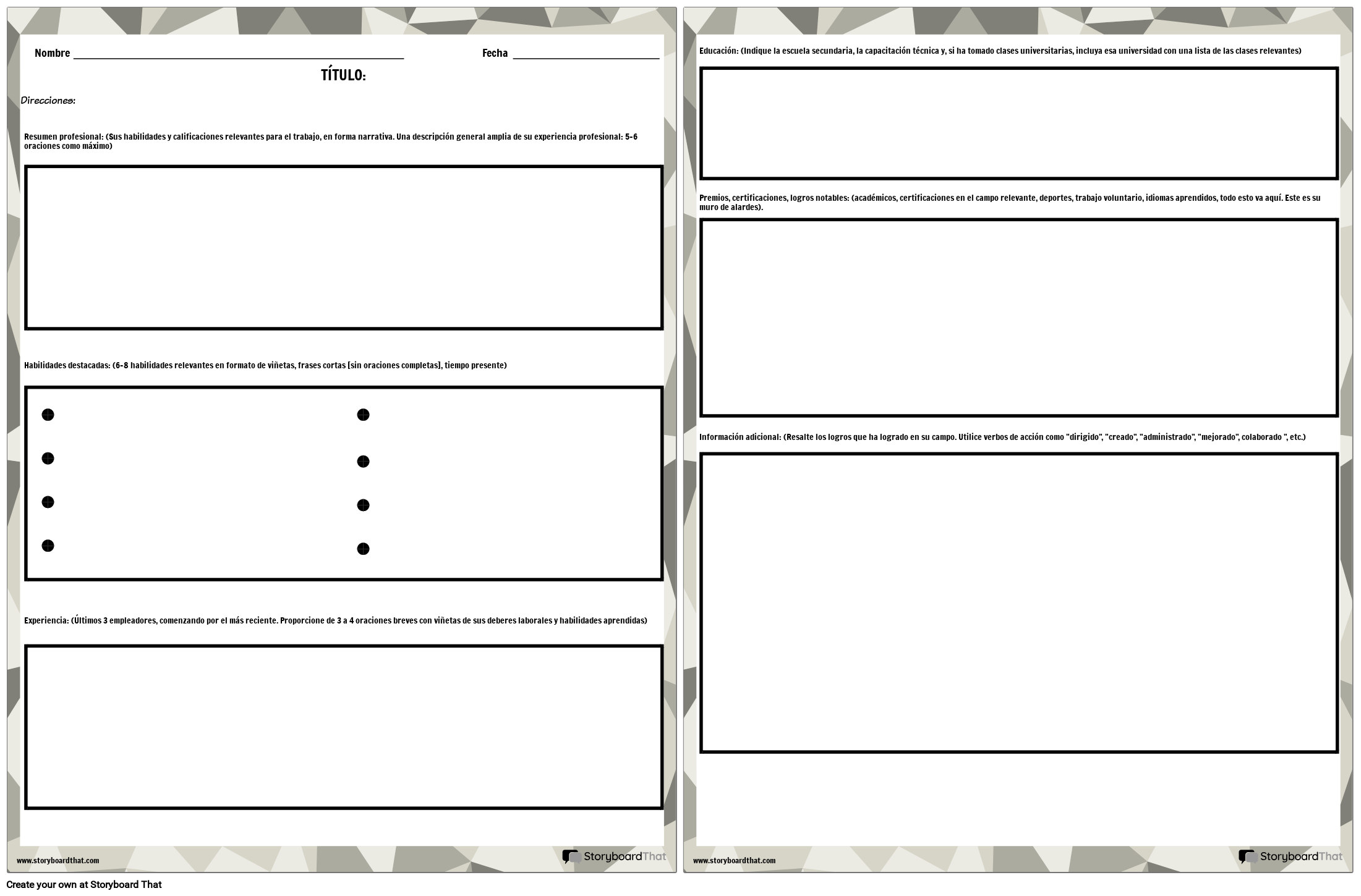 Currículum 3 Storyboard por es-examples, image size:2201x1450