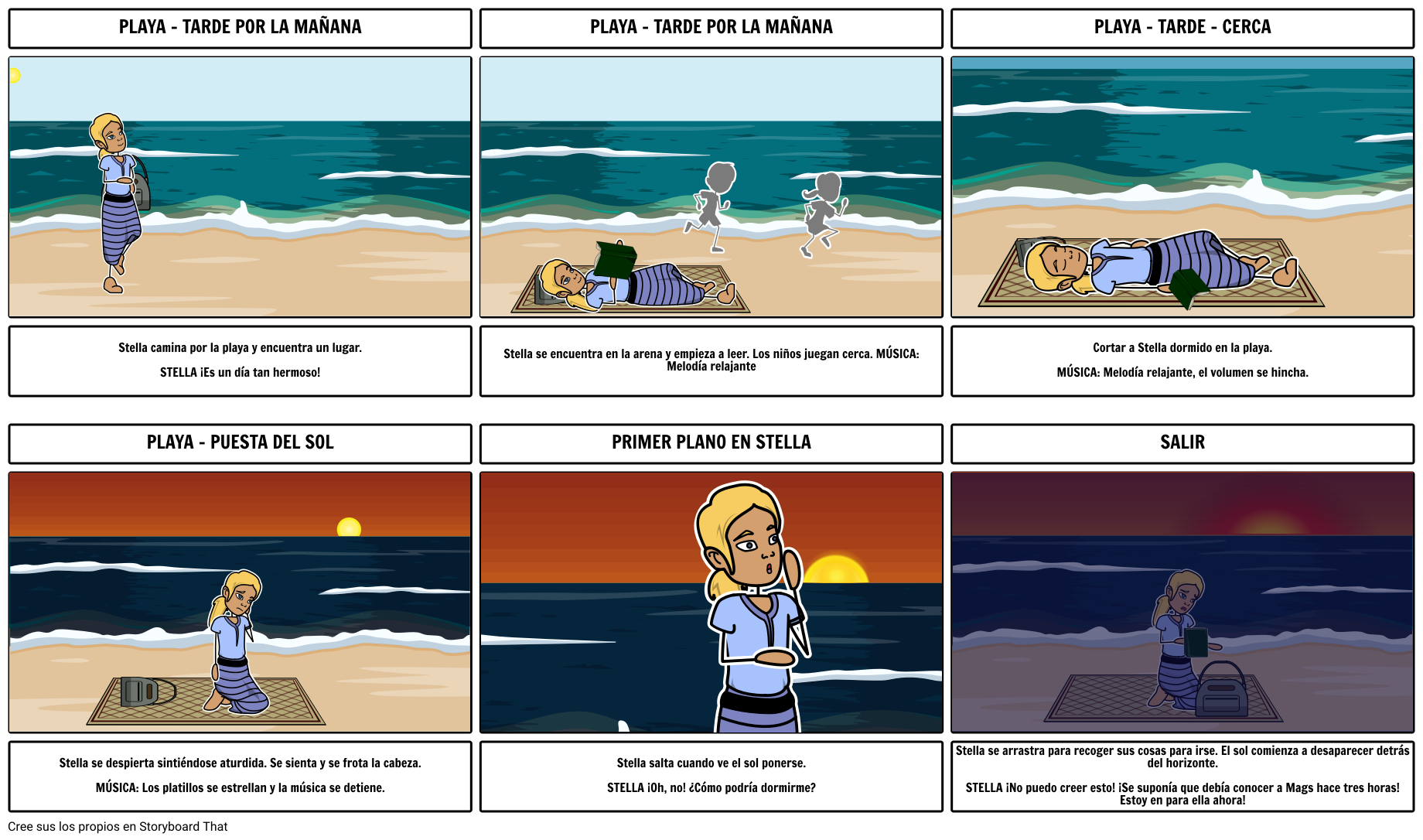 Escena De La Playa Storyboard By Es examples