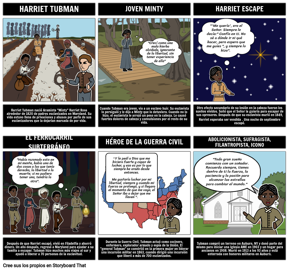 Esclavitud Harriet Tubman Storyboard Por Es Examples