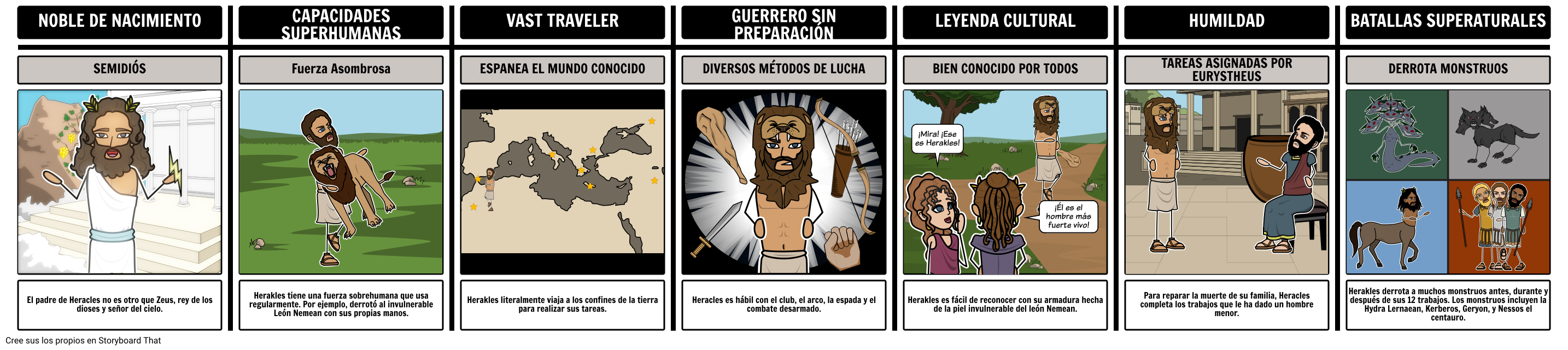 Héroe Épico de Heracles Storyboard por es-examples