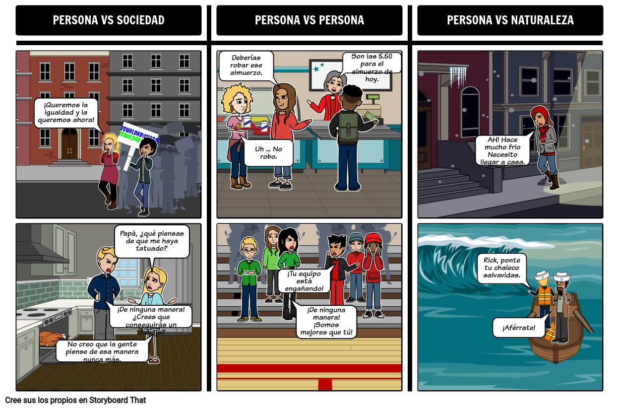 Historias De Conflicto Storyboard Par Es Examples