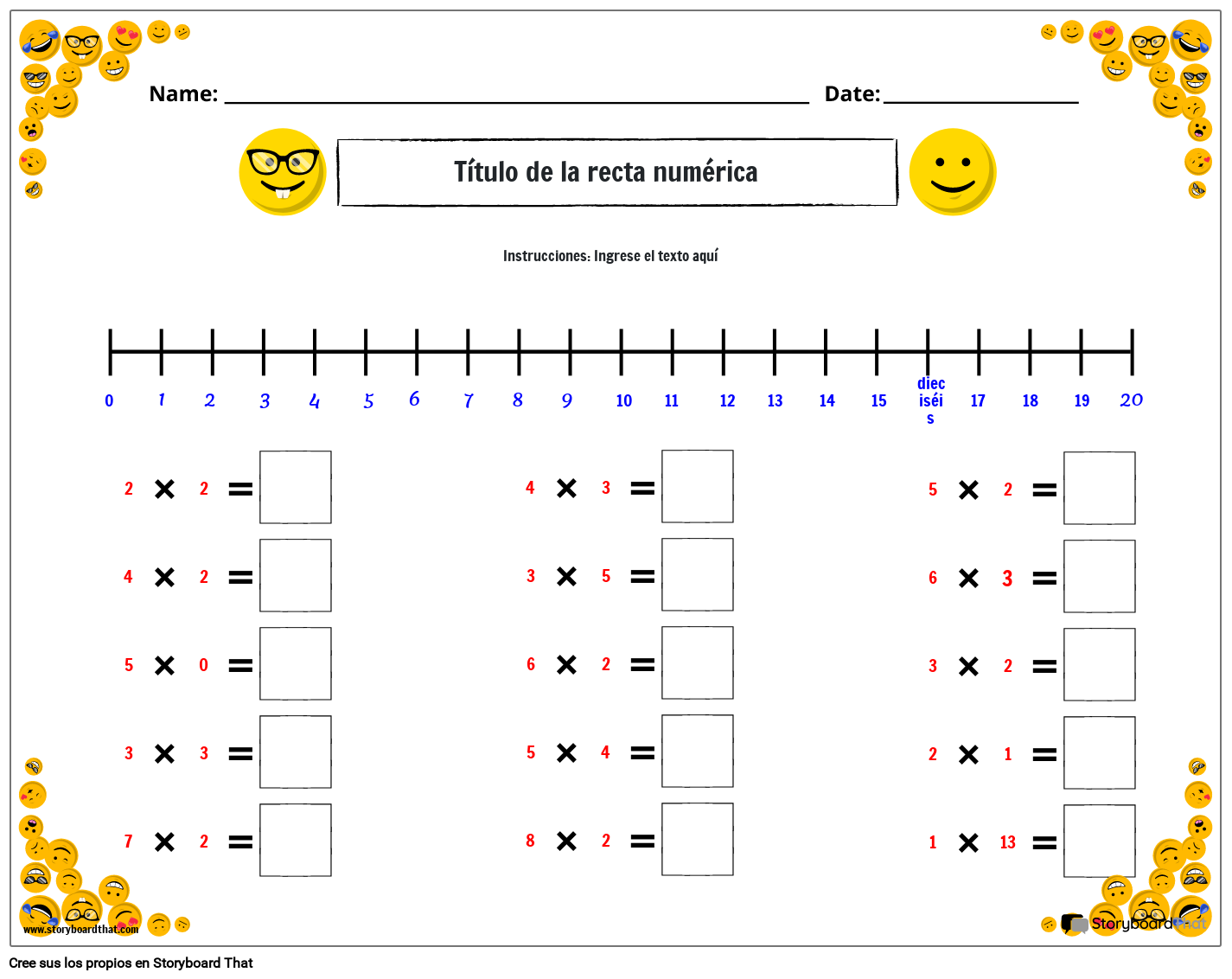 hoja-de-trabajo-de-recta-num-rica-con-tem-tica-de-emojis