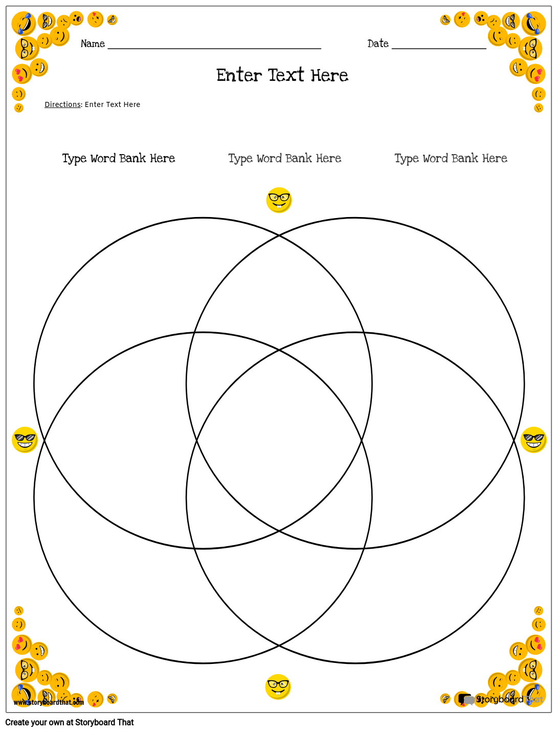 Creador de Diagramas de Venn — Hojas de Trabajo de Diagramas de Venn |  StoryboardThat