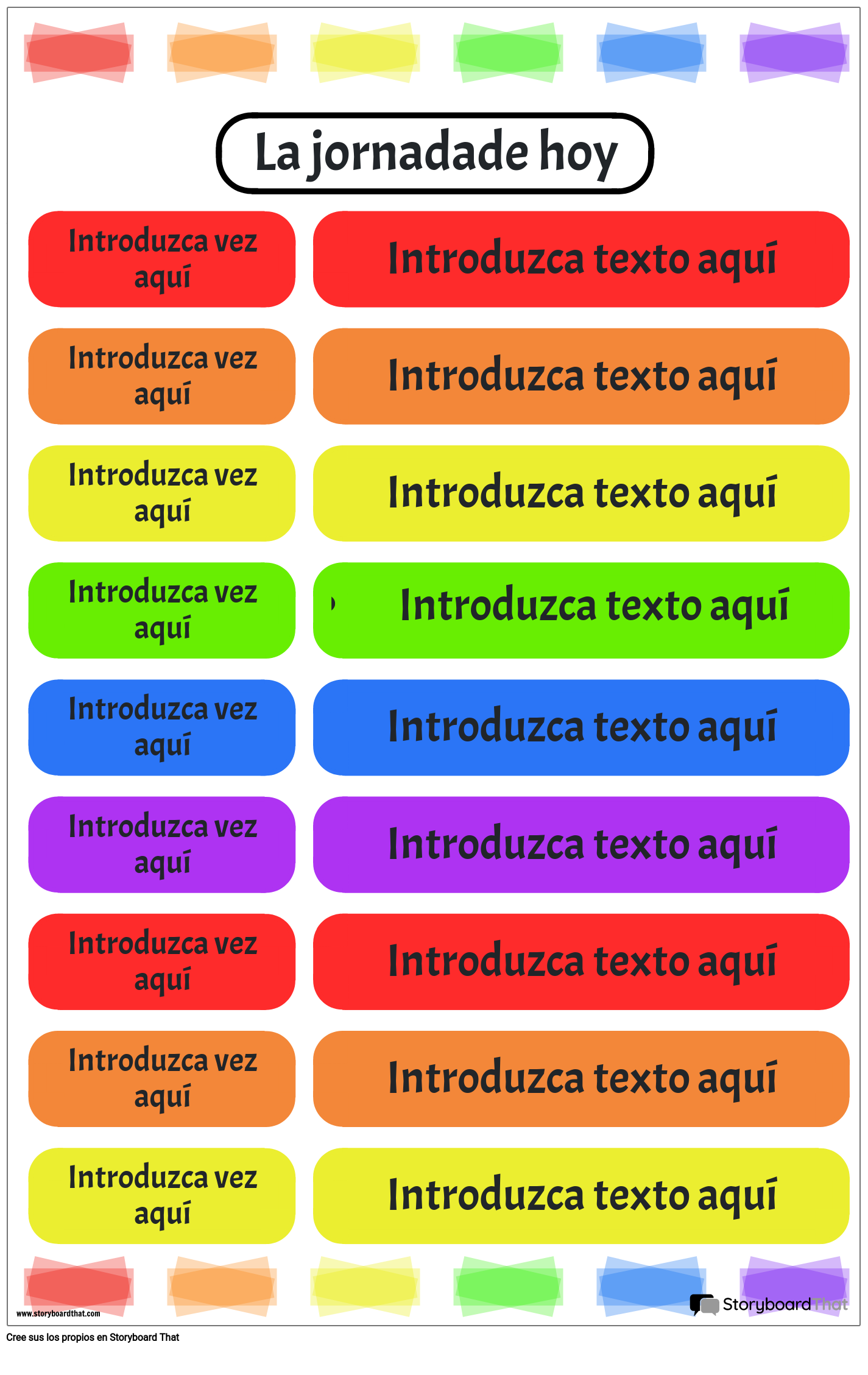 Horario De Clases 1 Storyboard Por Es Examples