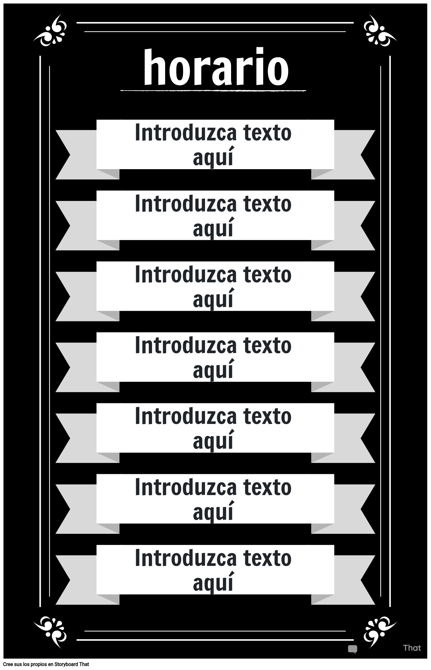 Horario De Clases 2 Storyboard Por Es Examples