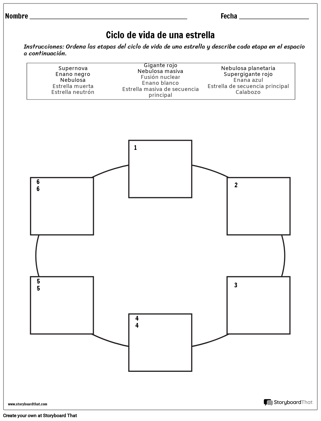 Life Cycle Of A Star Worksheet Mont as P c Es examples