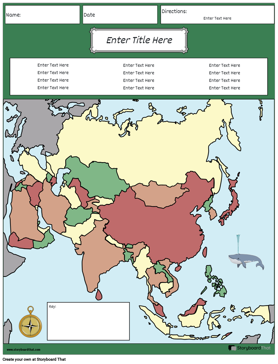 Mapa de Asia y Medio Oriente Storyboard por esexamples