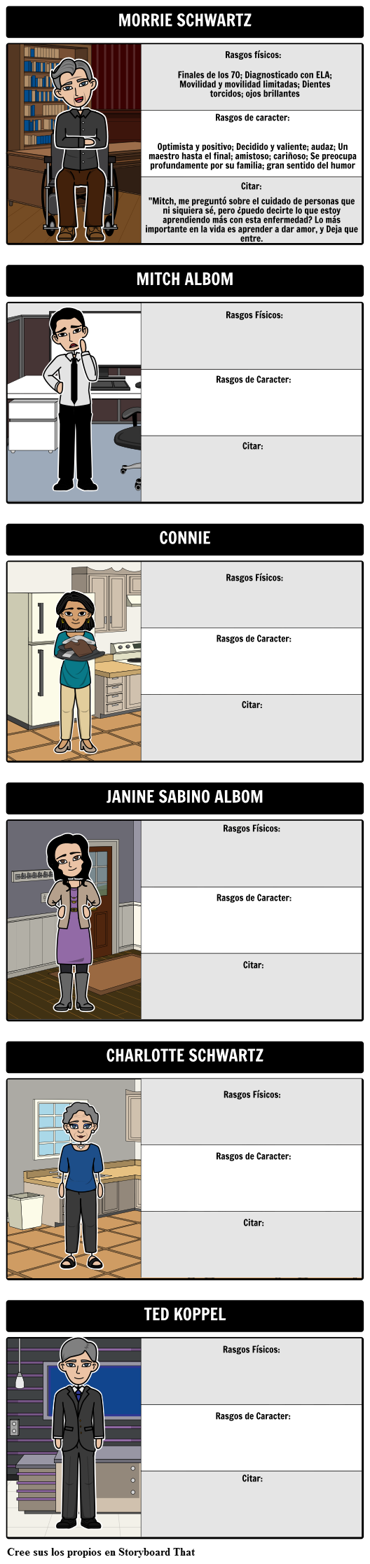 Mapa De Caracteres Para Tuesdays With Morrie Storyboard Hot Sex Picture 6011