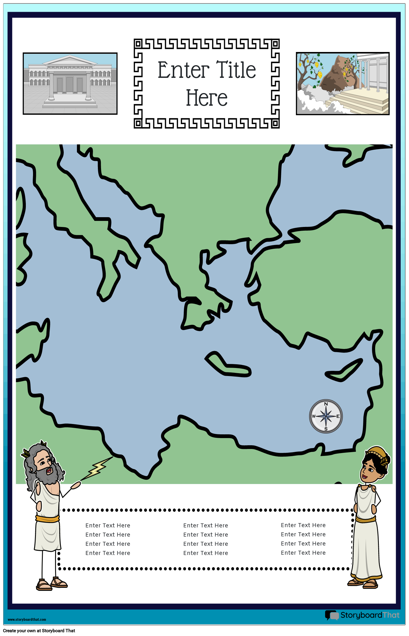Mapa Póster 34 Color Retrato Antigua Grecia Storyboard