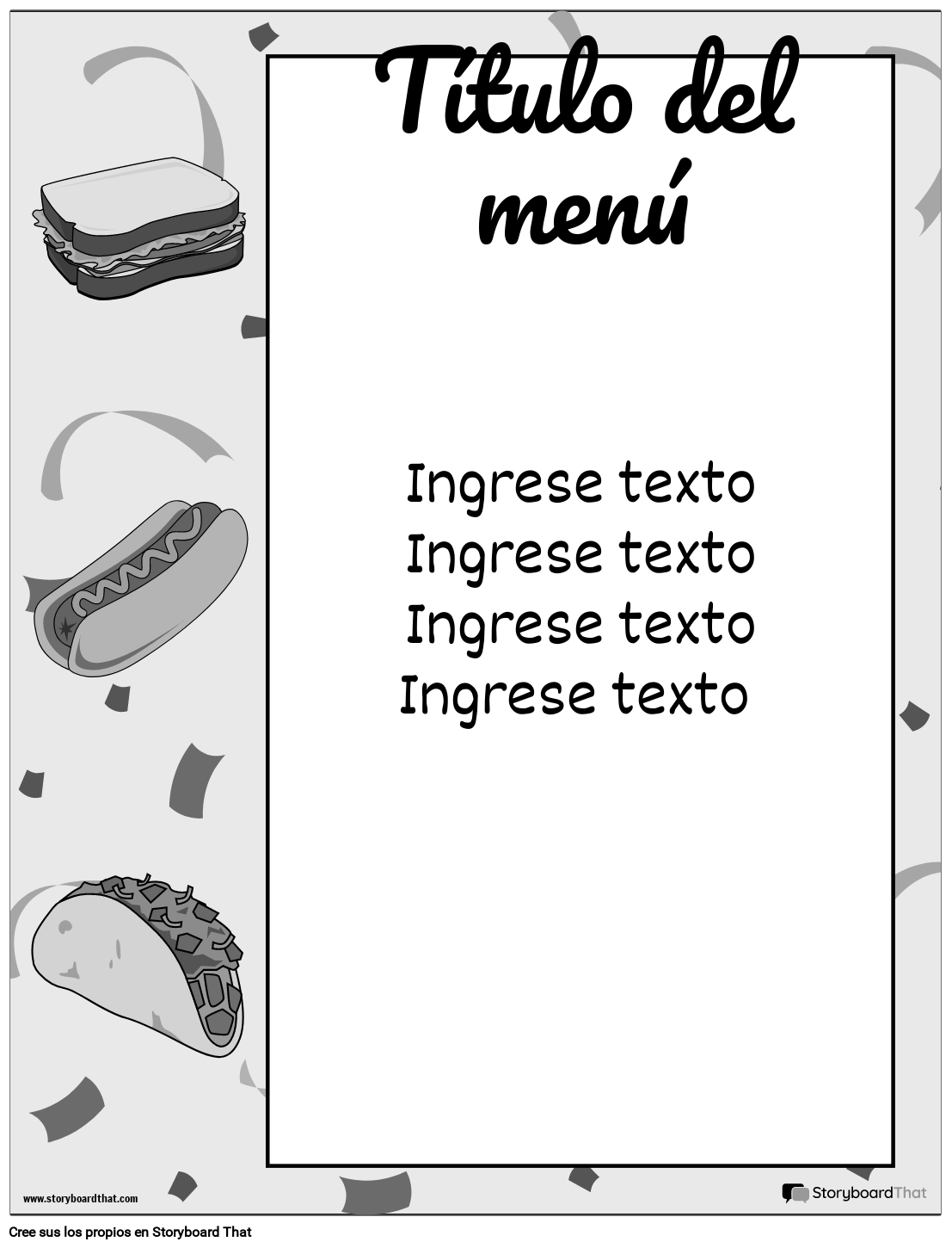 Menú 4 Storyboard por esexamples