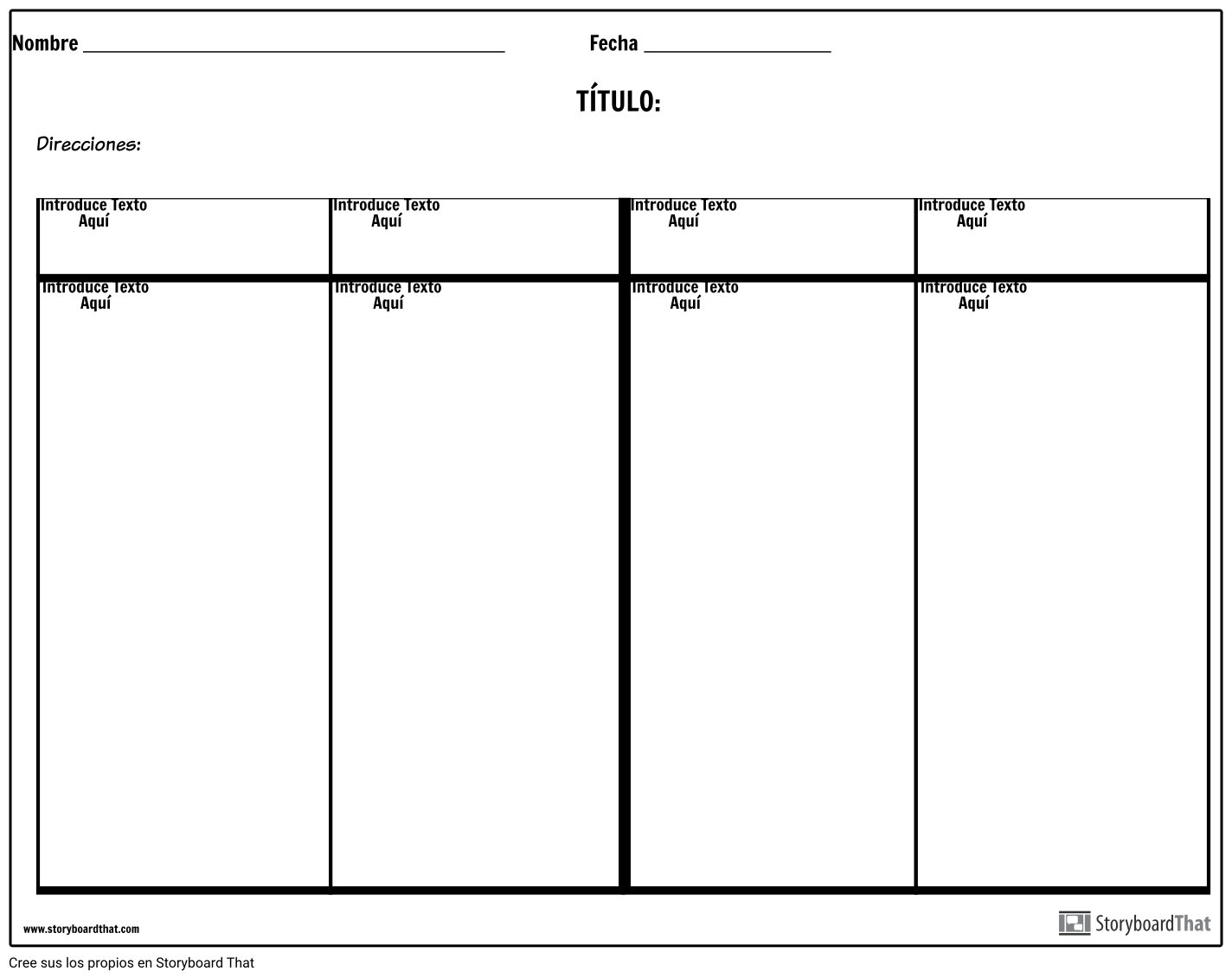 Notas De Cuatro Columnas Sin Líneas Storyboard