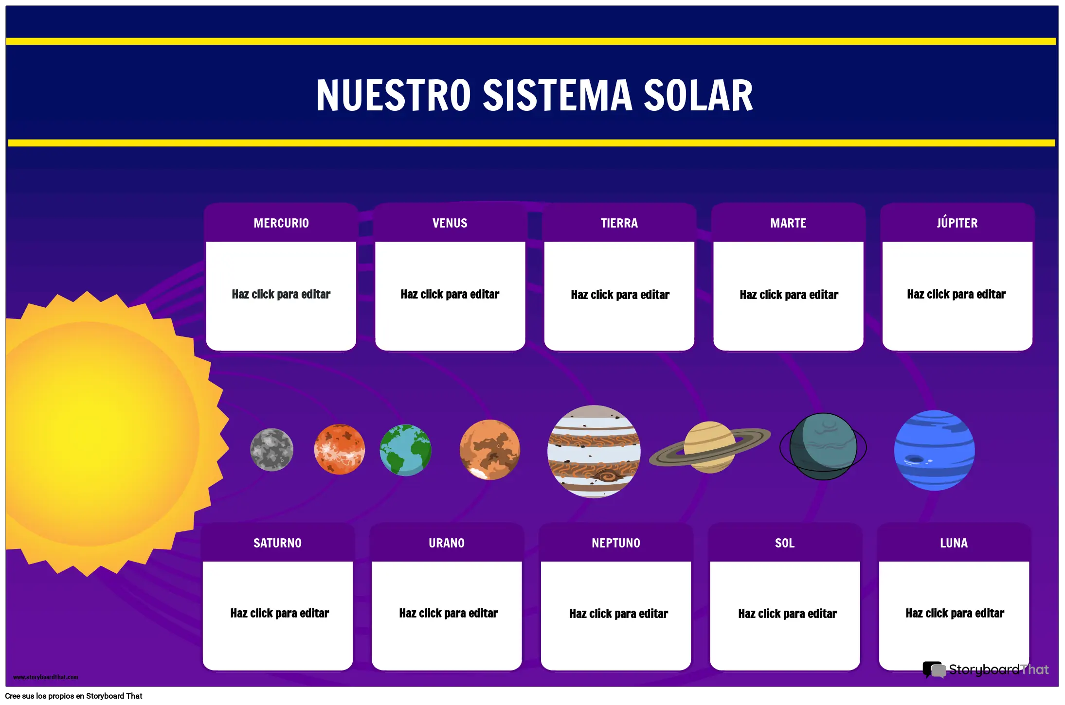 Nuestro Sistema Solar Póster Storyboard By Es Examples