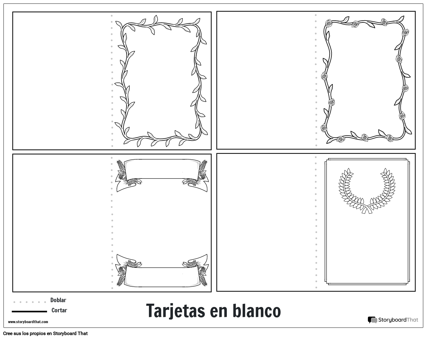 tarjetas en blanco