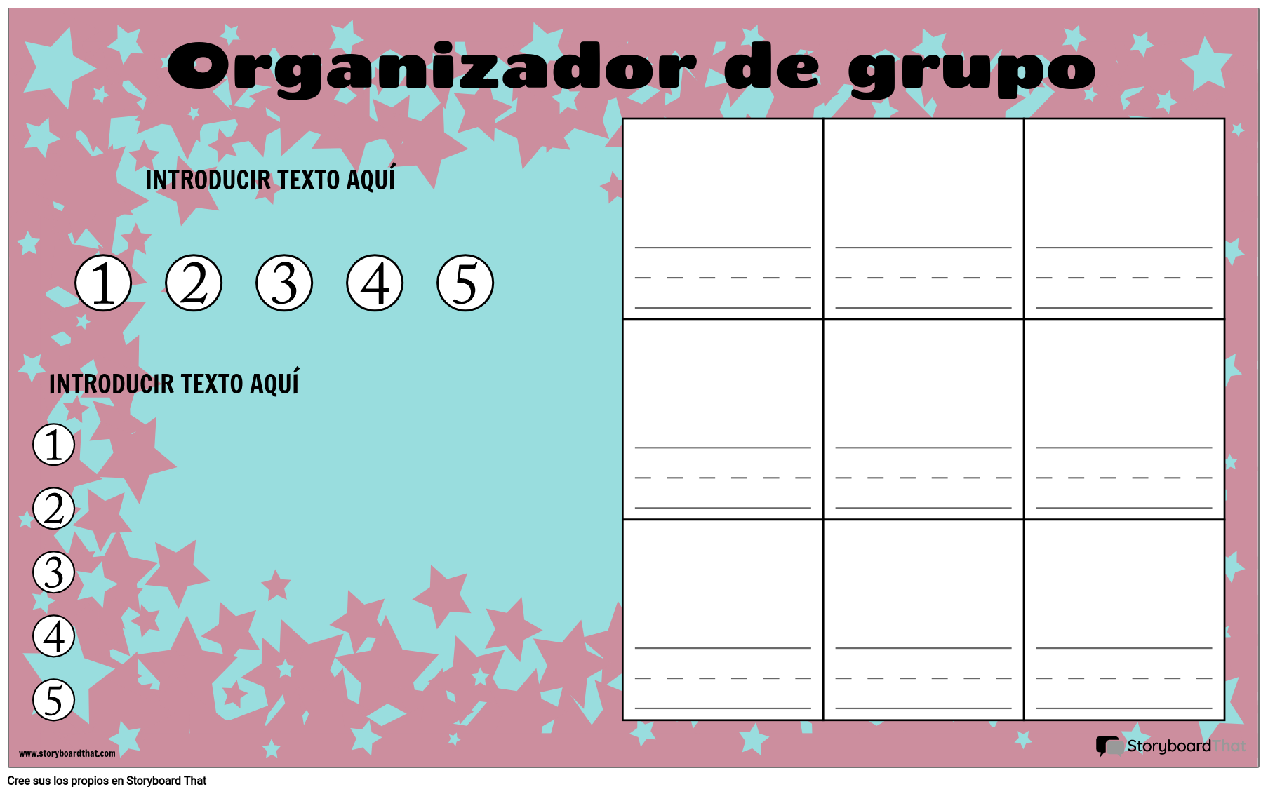 Organizador De Trabajo En Grupo Storyboard Por Es Examples